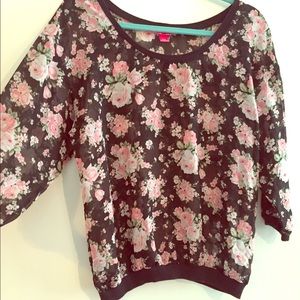 Sheer black floral top